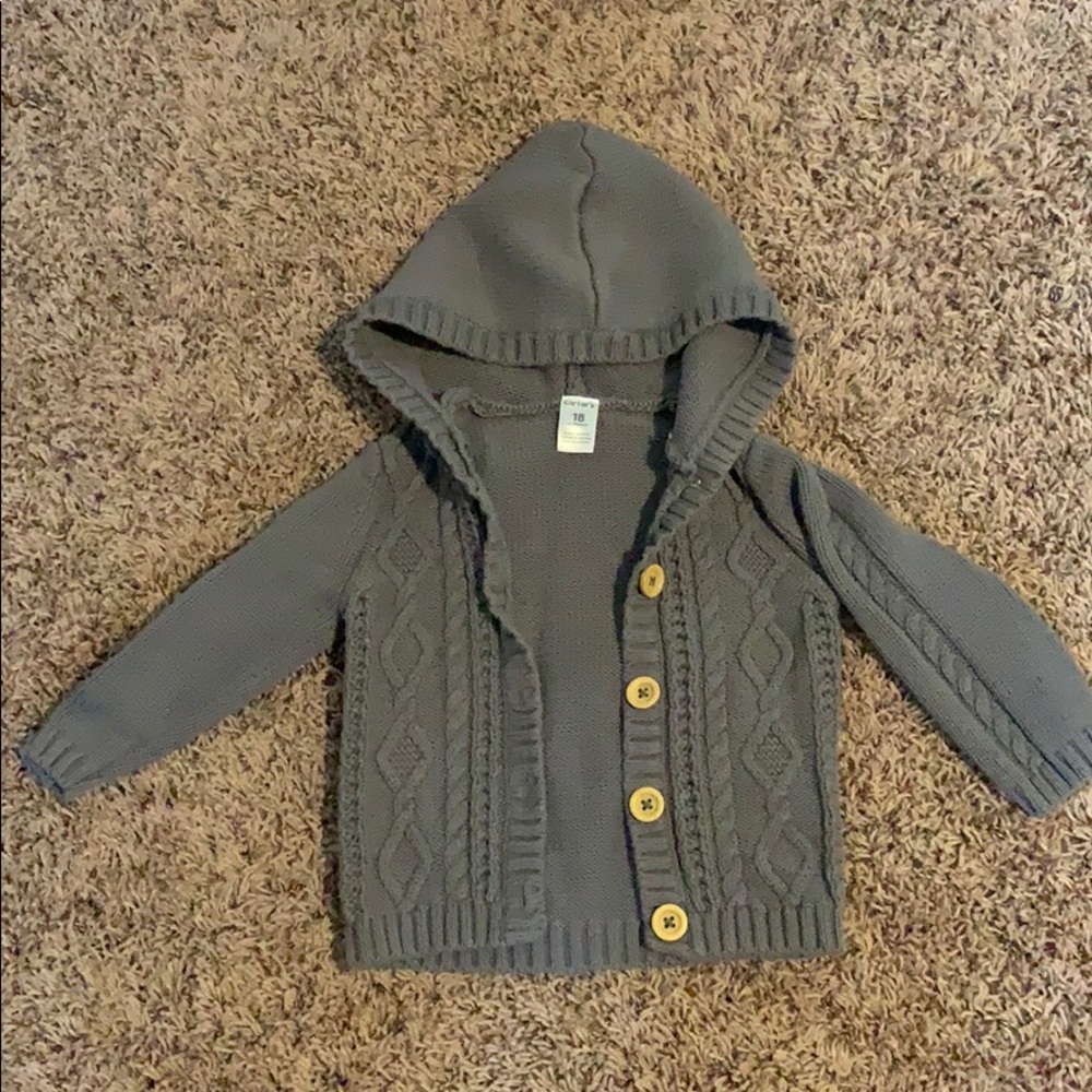 Carters size 18months grey button sweater